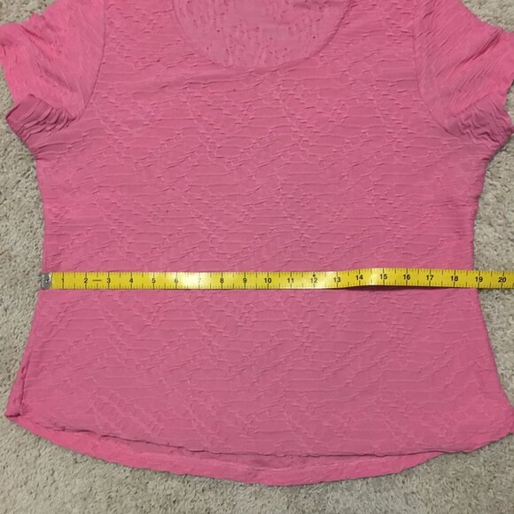 90s Bubblegum Pink Fabric Weave Short Tee - Picture 13 of 16